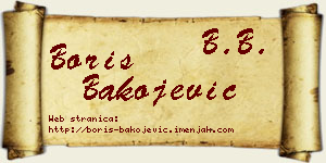 Boris Bakojević vizit kartica